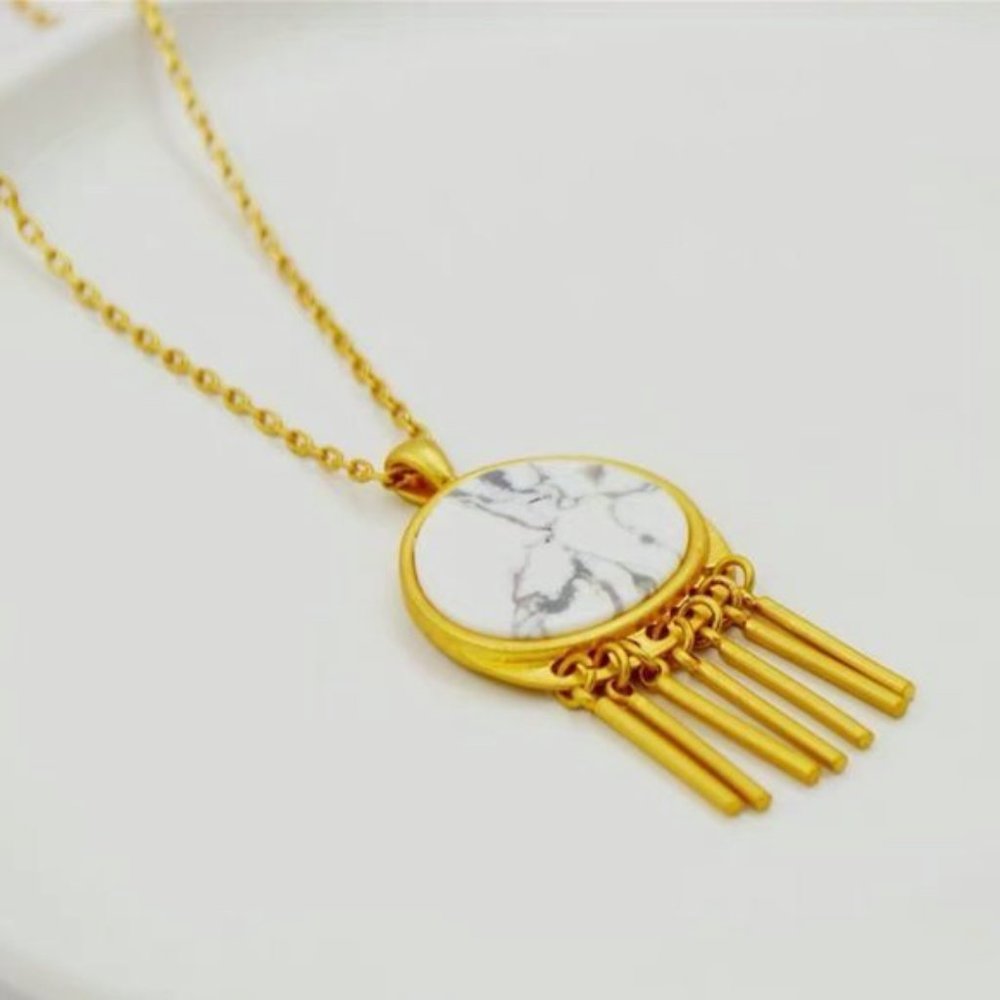 Madewell Marble Fringe Pendant Necklace